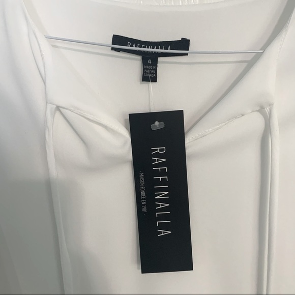 Raffinalla White Blouse Top with Cropped Sleeves - Picture 6 of 7